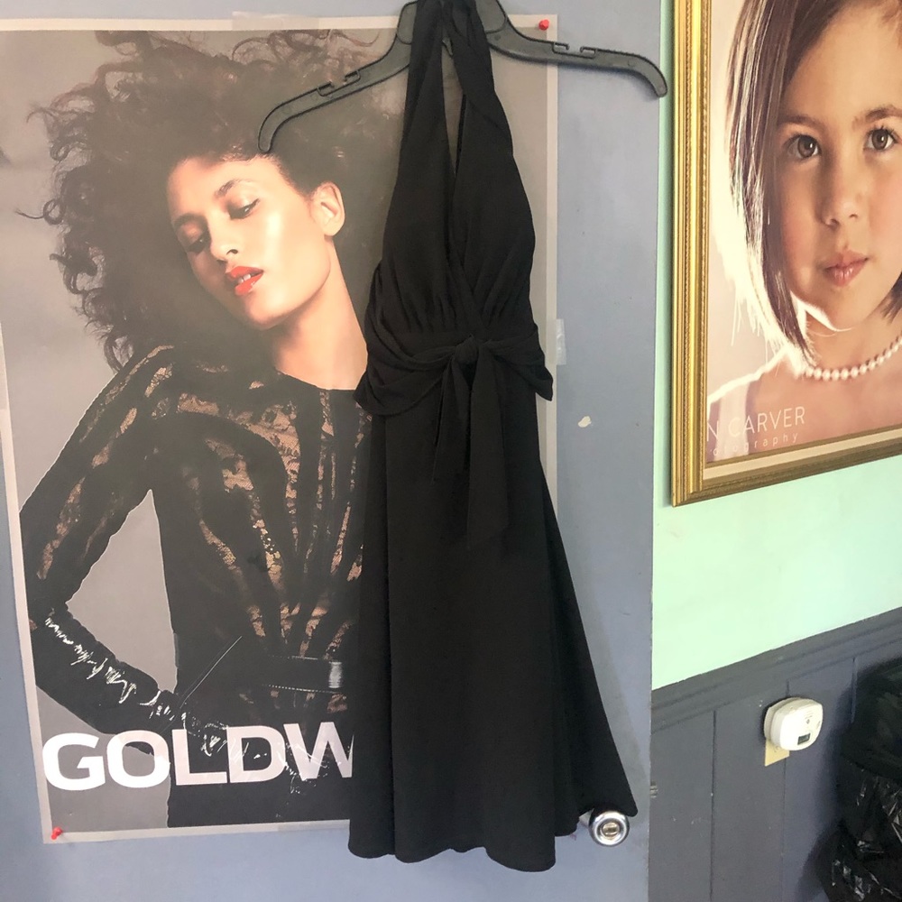 Black halter top dress